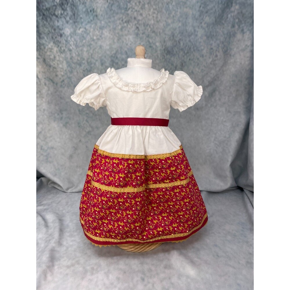 American Girl Doll Josefina Dress and Vest set (dress only) red white gold